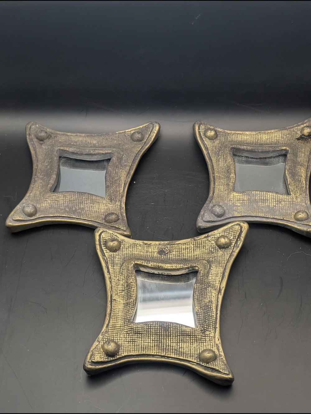 Square Accent Wall Mirror - Gold Finish